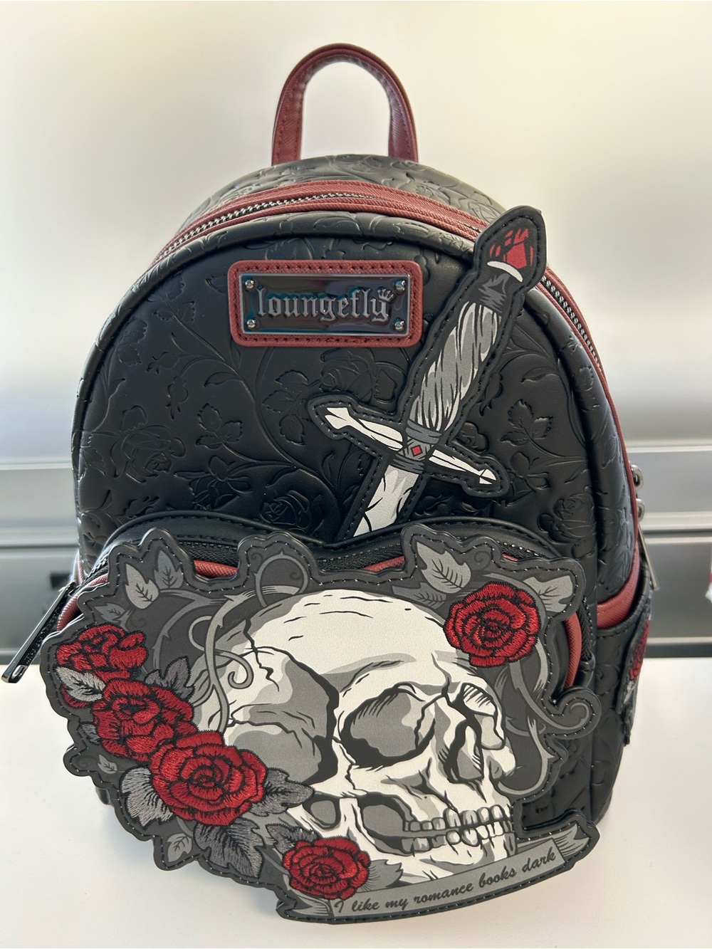 Loungefly Dark Romance Skull & Rose Mini Backpack BAM Exclusive